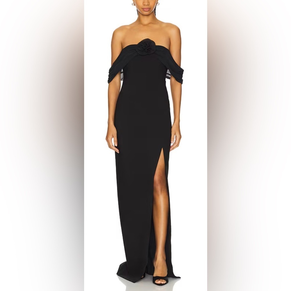 NWOT Likely Toula Rose off the shoulder Gown in Black sz 12